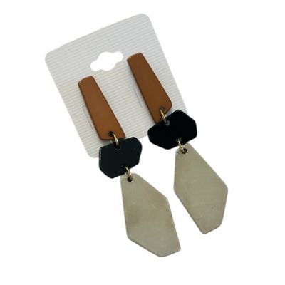Statement Drop Earring - Grey Mix