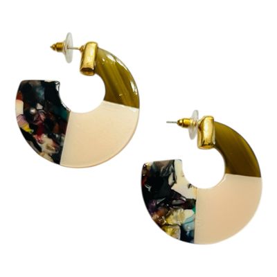 Statement Earring - Blush & Tortoise ( Gold )