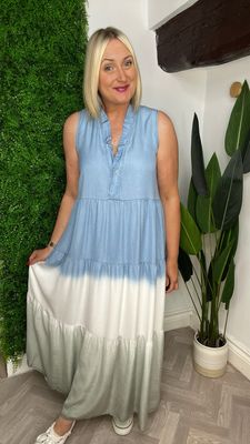 Sleeveless Smock Maxi Dress - Ombré