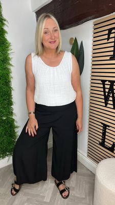 Palazzo Culotte Trousers - Black