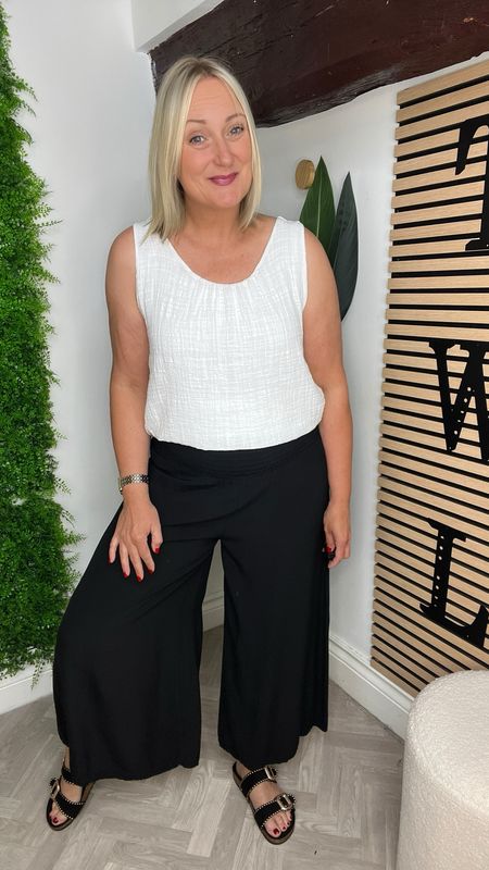 Palazzo Culotte Trousers - Black