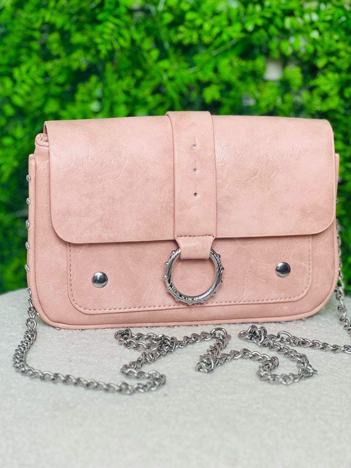Small Stud Detailed Bag - Pale Rose