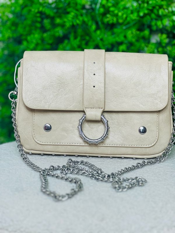 Small Stud Detailed Bag - Ecru