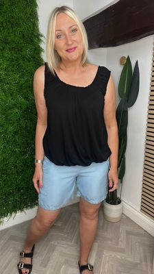 Chambray Denim Shorts - Light Wash
