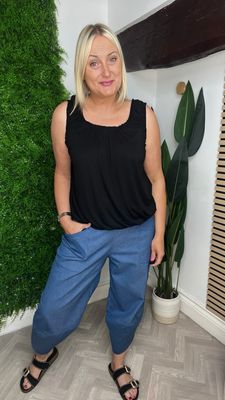 Lola Mid Denim Cotton Trouser