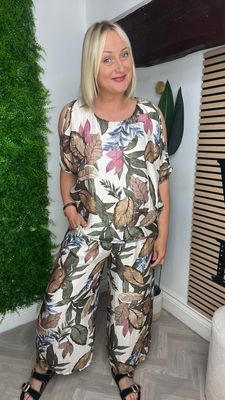 Wild Leaf 2 Piece Co-ord - Khaki