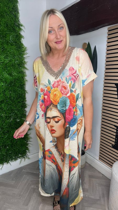 Tropical Paradise Midi Dress - Zen Rose Mix