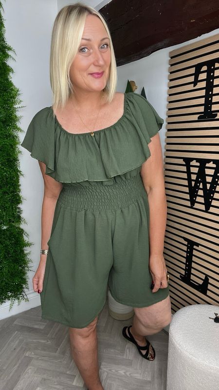 Bardot Playsuit- Khaki