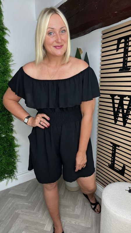 Bardot Playsuit- Black