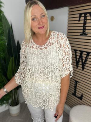 Soft Crochet Top - Cream