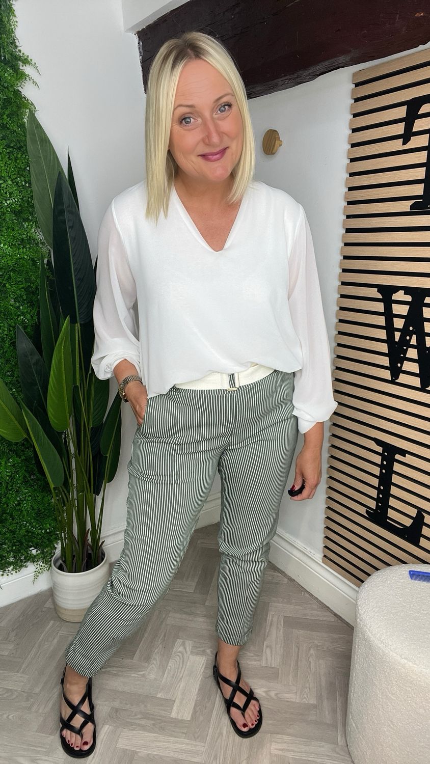 Striped Magic With Belt - Khaki