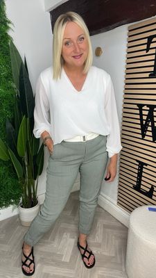 Striped Magic With Belt - Khaki