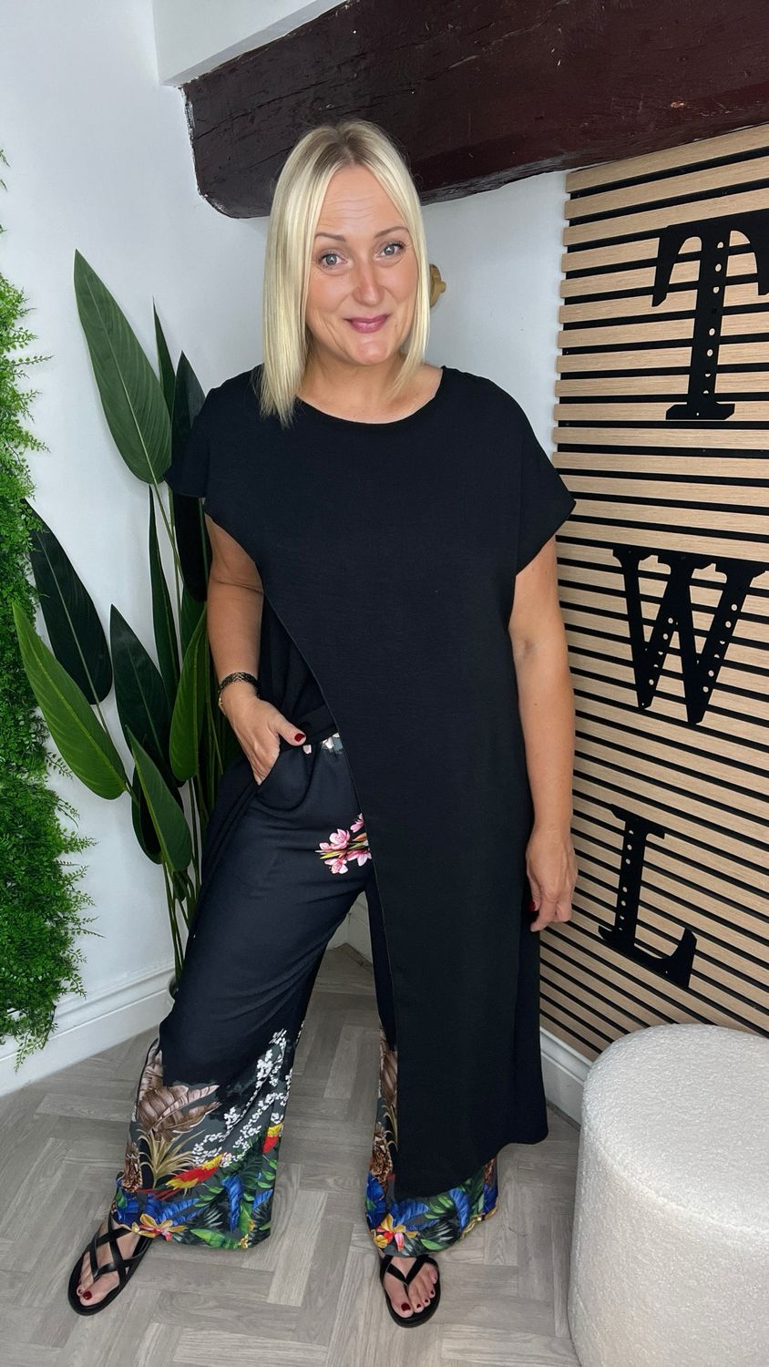 2 Piece Co-ord Cross Over - Black