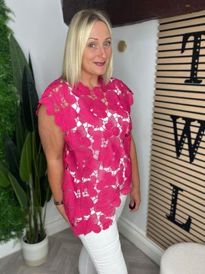 Shell Cut Out Top - Pink