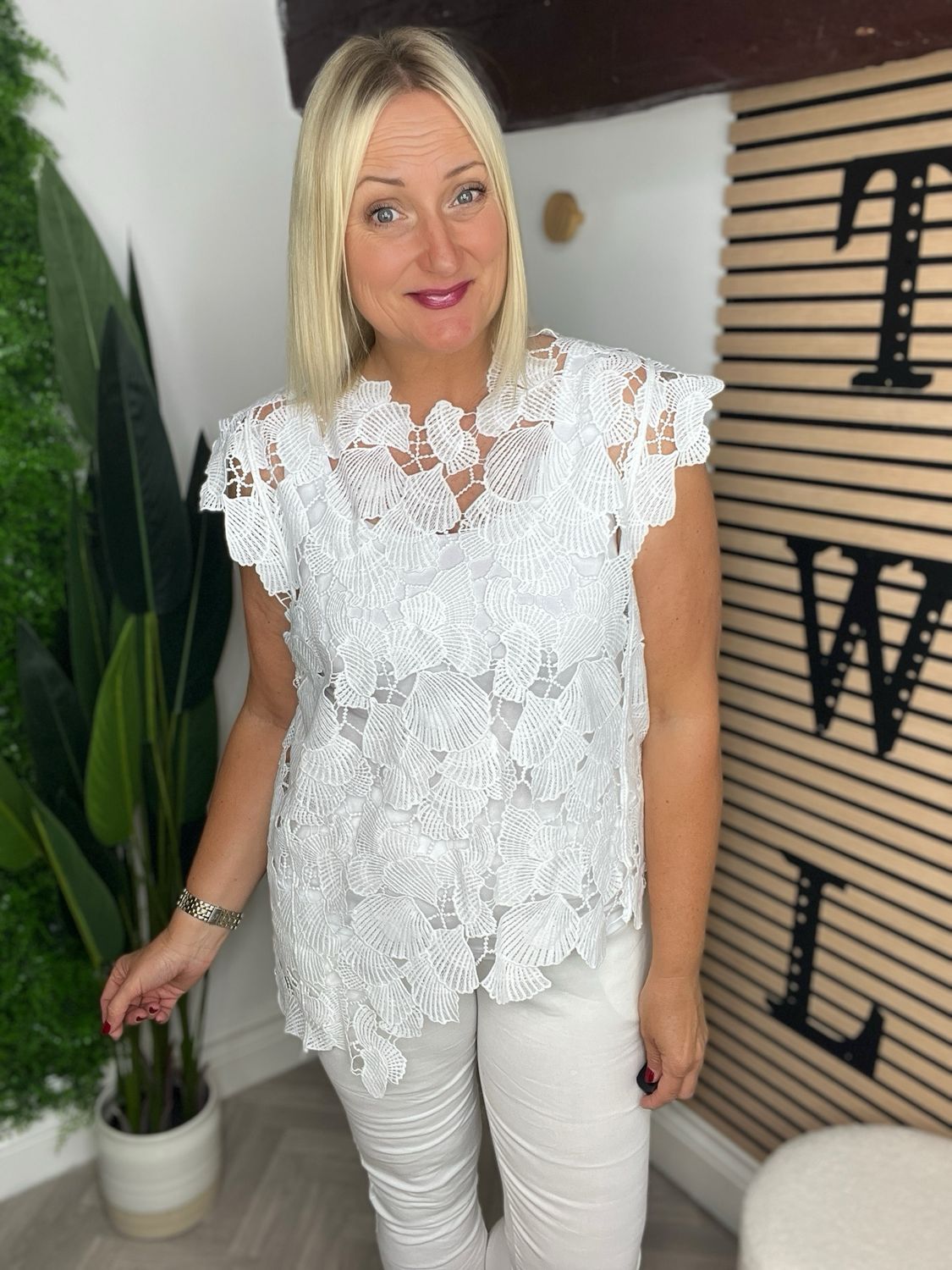 Shell Cut Out Top - White