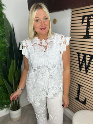 Shell Cut Out Top - White
