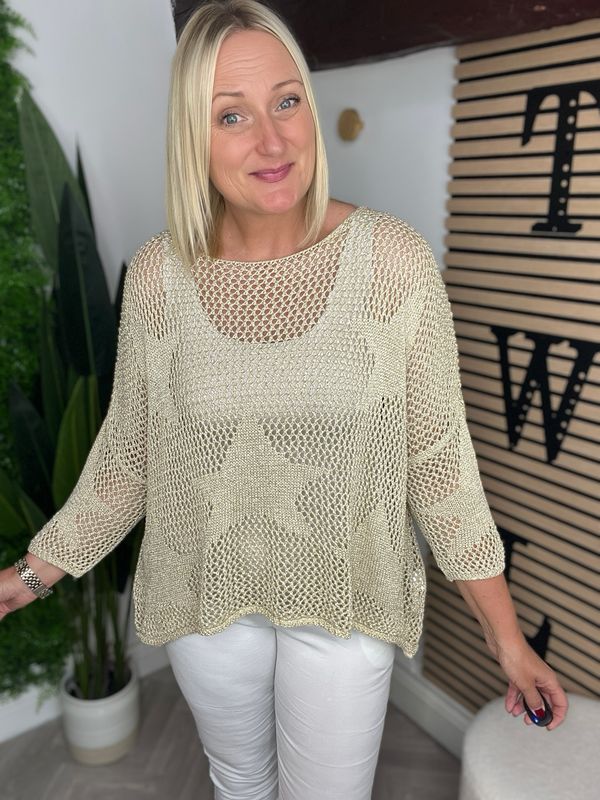 Gold Lurex Star Top