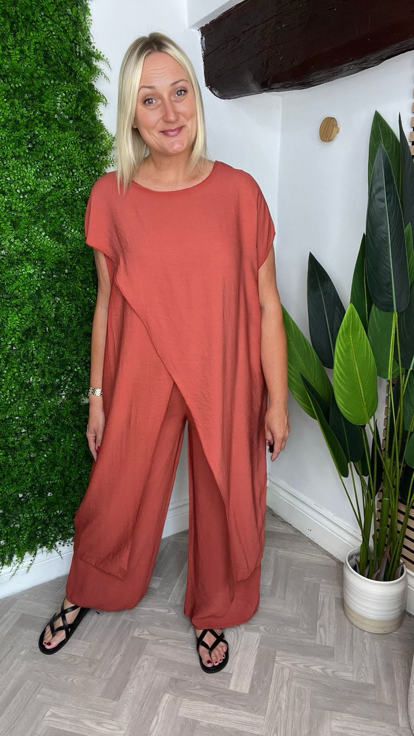 Elongated Cross Front Co-ord - Sienna