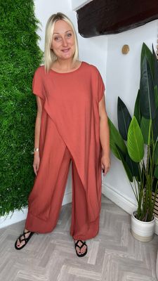 Elongated Cross Front Co-ord - Sienna