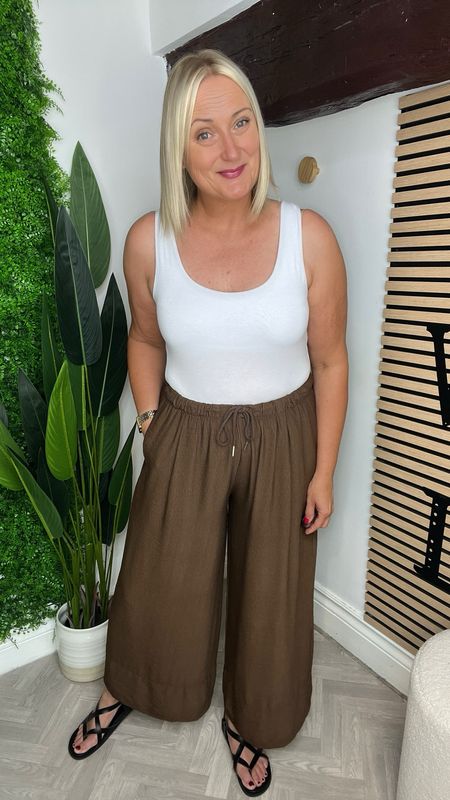 Wide Leg Drawstring Trouser - Chocolate