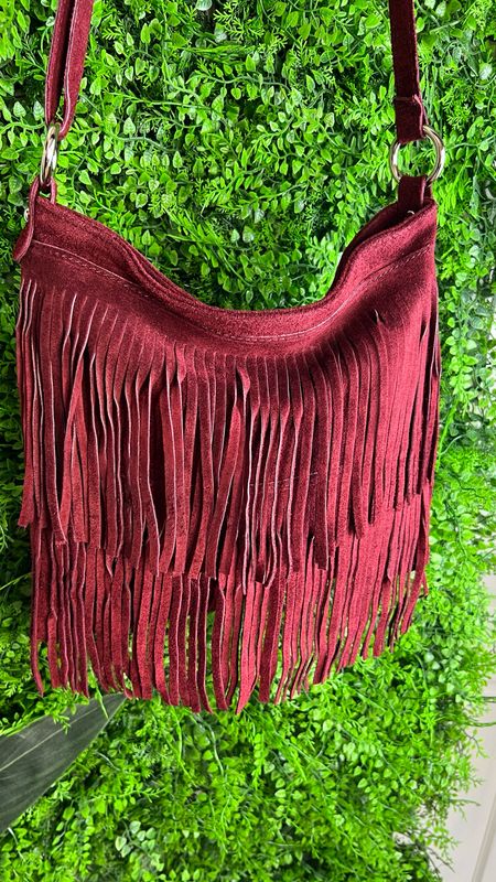 Real Suede Tassel Back - Wine