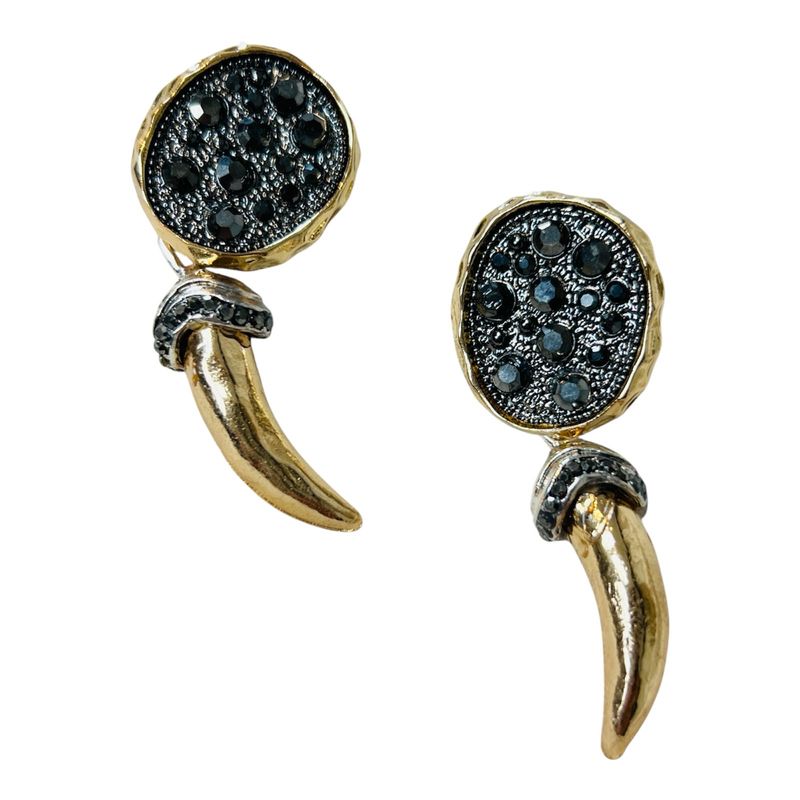 Tusk & Disc Drop Earrings - Large