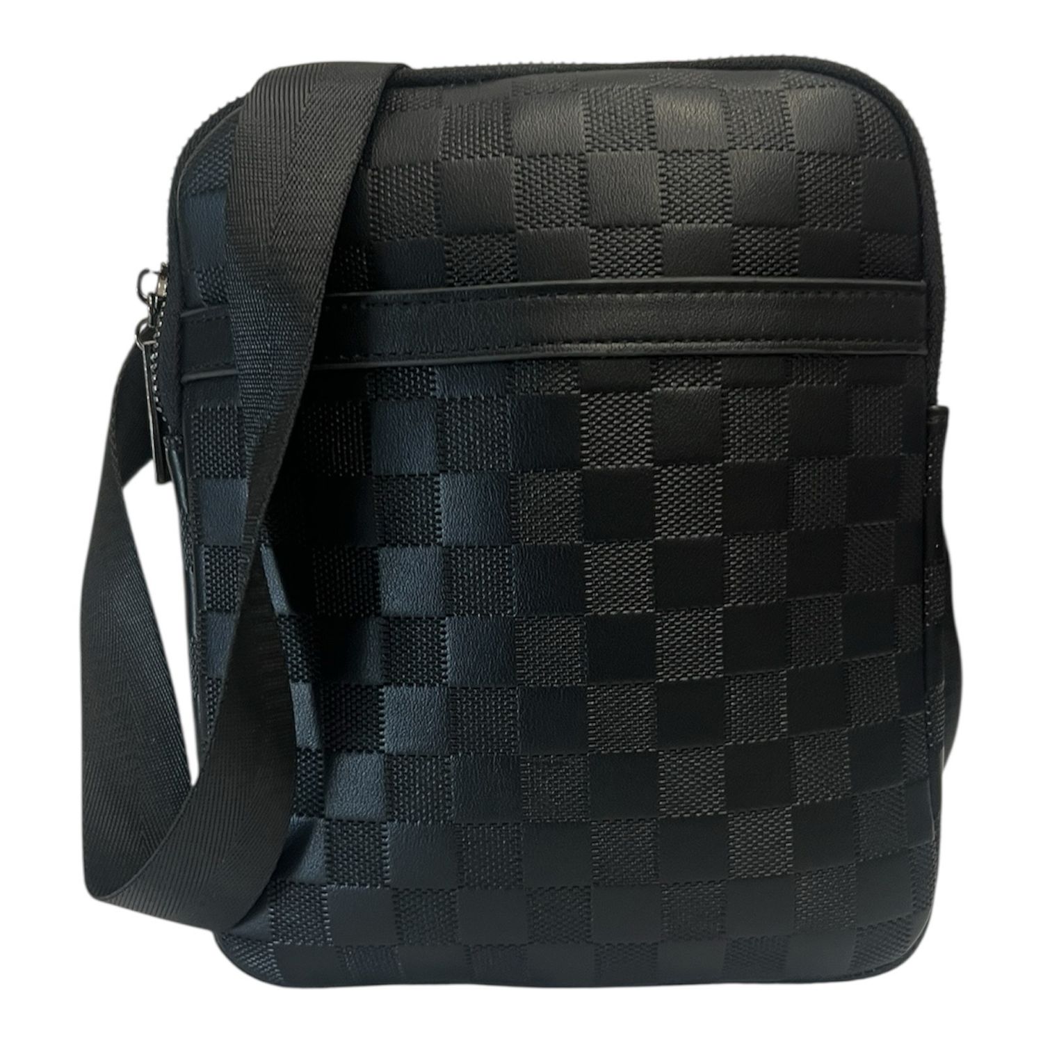 Stylish Black LV Style Crossbody Bag - Black
