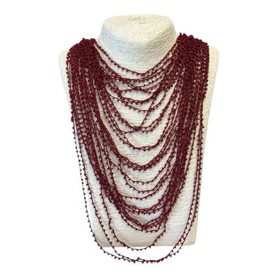 Multi Strand Necklace - Wine