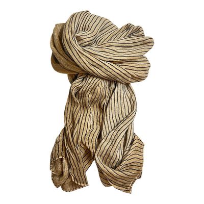 Striped Scarf - Camel & Black