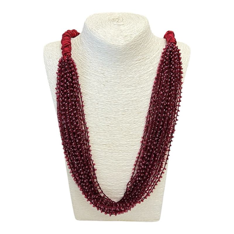 Multi Stranded Necklace - Wine