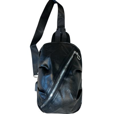Rucksack Style Cross Body Bag - Black
