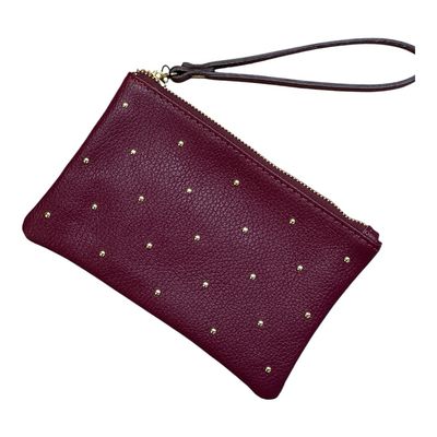 Studded Clutch Purse - Wine
