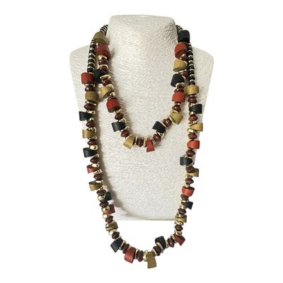2 Strand Wooden Beaded Necklaces