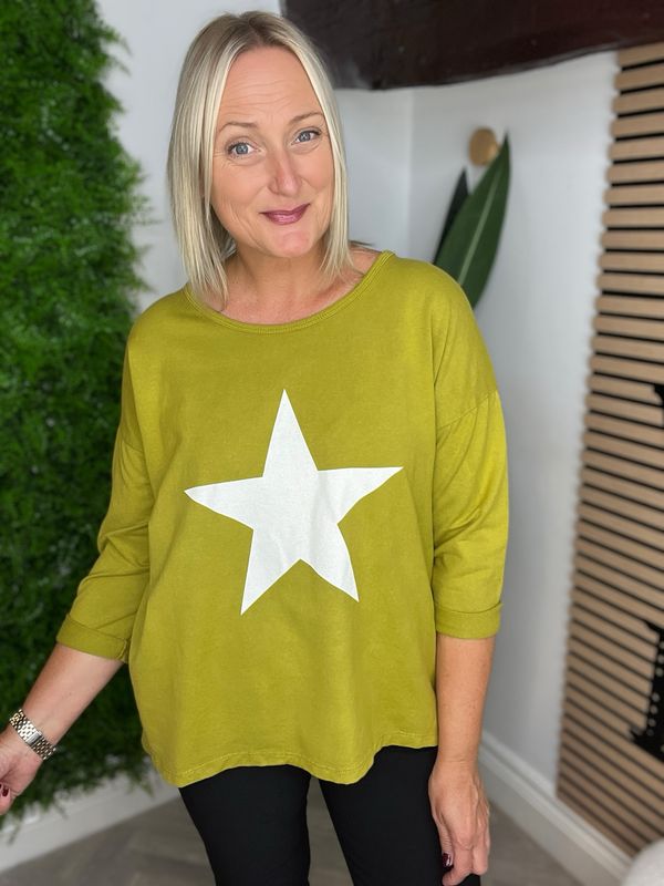 Jersey Star Top - Olive