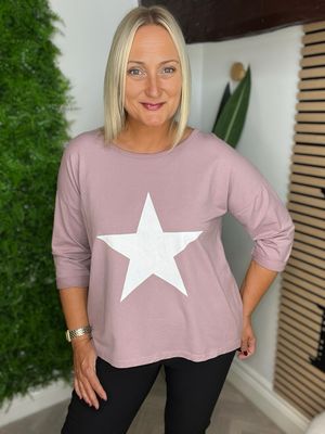 Jersey Star Top - Rose