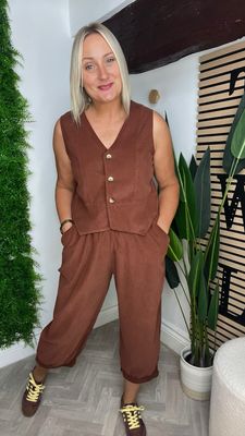 Barrel Corduroy Trousers - Caramel