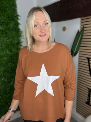 Jersey Star Top - Terracotta