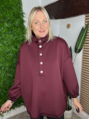 Scuba Halftime Button Neck - Wine