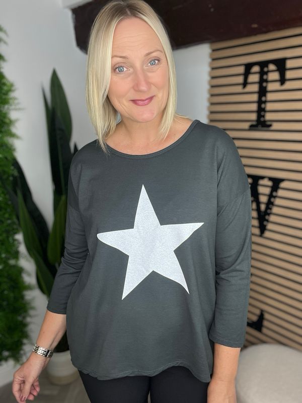 Jersey Star Top - Storm Grey Jersey Star Top - Storm Grey