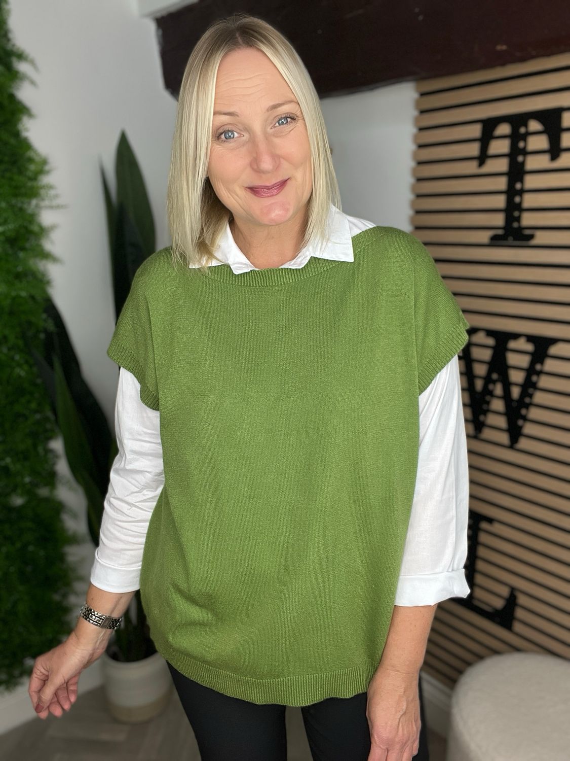 Sleeveless Knit Set - Chartreuse