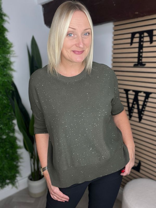 Subtle Shimmer Knit - Khaki