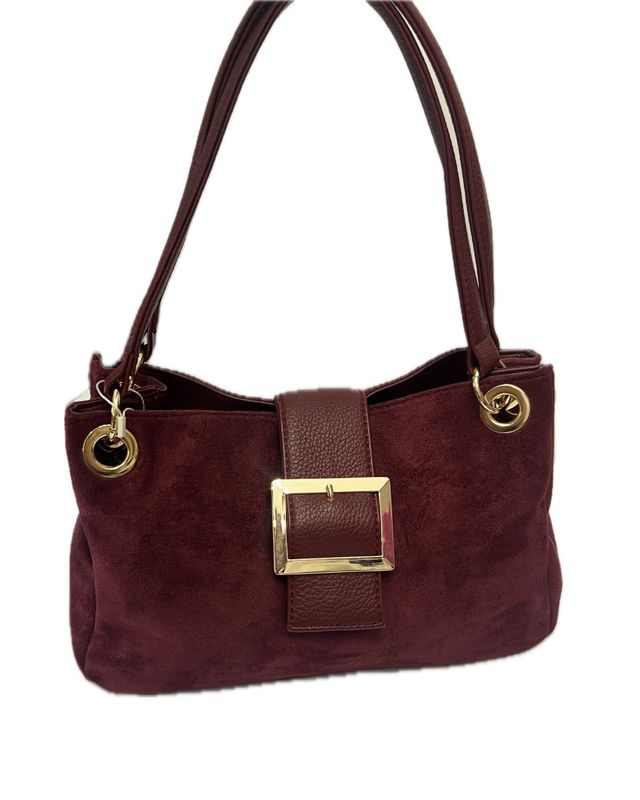 Suedette Handbag - Merlot