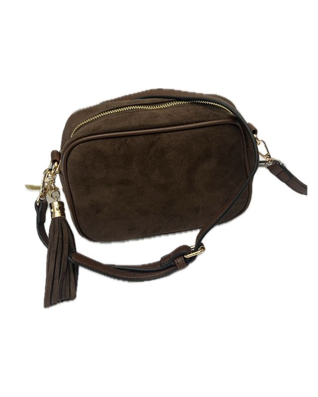 Suedette Box Bag - Chocolate