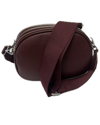 Faux Leather Box Bag - Wine