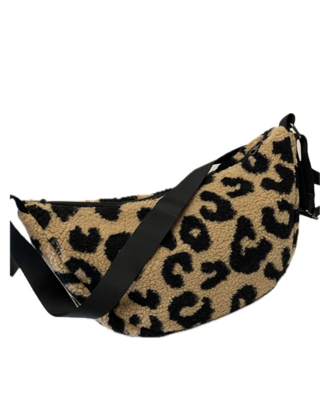 Borg Leopard Crossbody Bag
