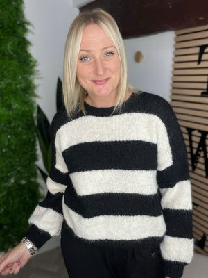 Wide Striped Jumper - Black