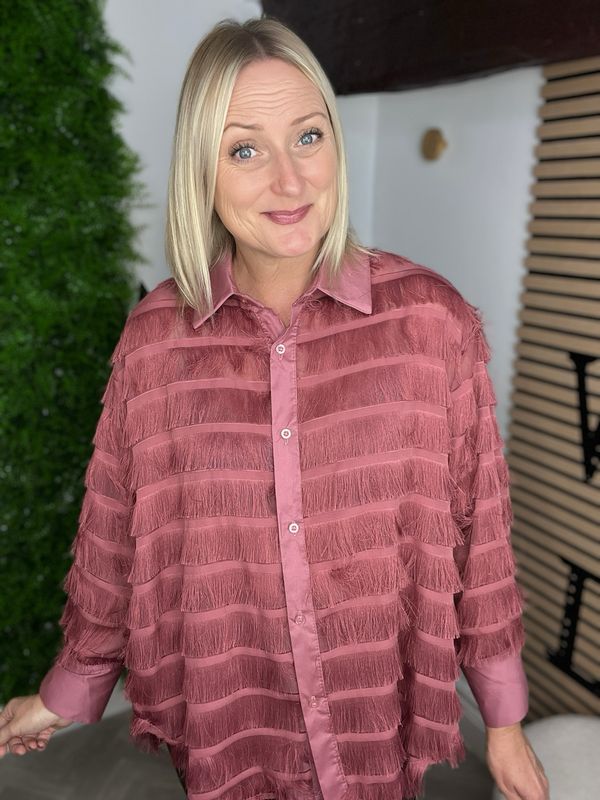 Fringe Shirt - Antique Rose