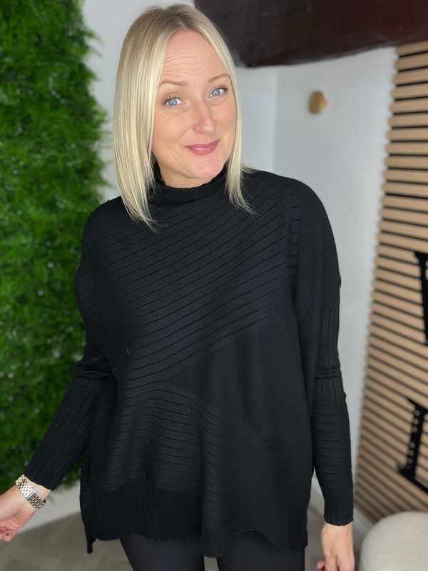 High Neck Jumper - Black