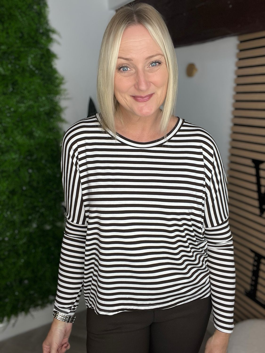 Soft Jersey Slim Stripe - Chocolate Soft Jersey Slim Stripe - Chocolate