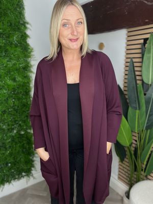 Edge To Edge Scuba Jacket - Wine Edge To Edge Scuba Jacket - Wine